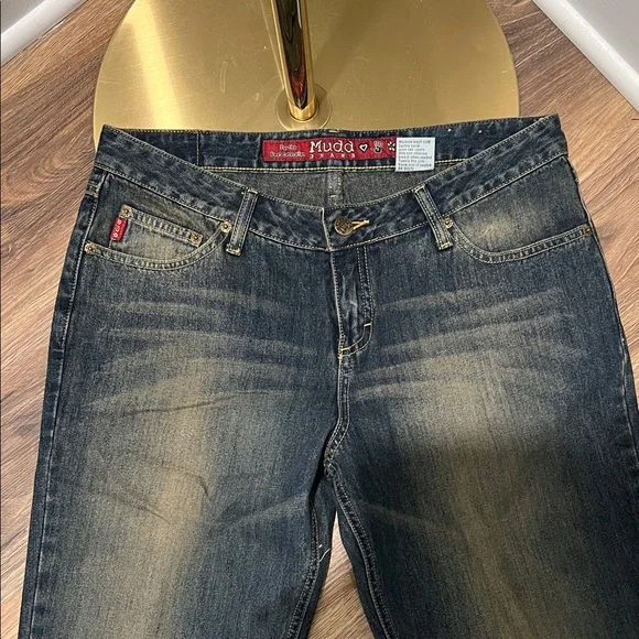 Mudd Jeans Women's Dark Blue Flare Jeans - Picture 3 of 5